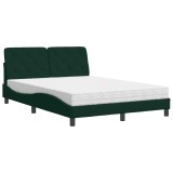Cumpara ieftin Pat cu saltea, verde inchis, 120x200 cm, catifea