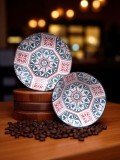 Set veselă ceramică cu model hexagonal floral