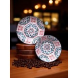 Set veselă ceramică cu model hexagonal floral