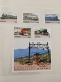 Lesotho - Timbre trenuri, locomotive, cai ferate, nestampilate MNH, Nestampilat