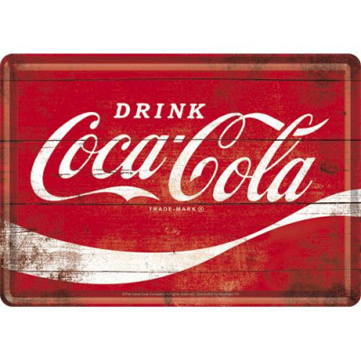 Placa metalica - Drink Coca Cola - 10x14 cm foto