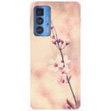 Husa compatibila cu Motorola G100 model Vintage cherry blossom, Silicon, TPU, Viceversa, Transparent, Carcasa