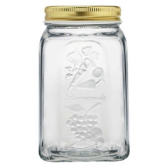 Borcan cu capac Homemade, Pasabahce, 1.5 L, sticla, transparent