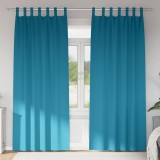 Perdele cu perdele 2 pcs Turcoaz 245 x 140 cm Poliester
