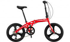 Bicicleta Mosso Marine 2D-7V-12- pliabila cadru aluminiu roata 20&amp;quot; culoare rosiePB Cod:M01MSO2037612002 foto