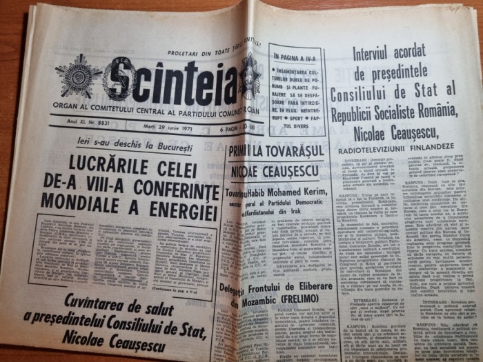 scanteia 29 iunie 1971-cuvantarea lui ceausescu