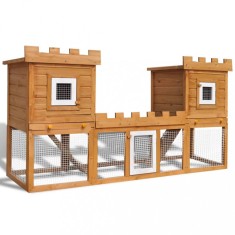 vidaXL Cușcă de iepuri cușcă animale de companie dublă de exterior