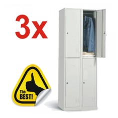 3x VESTIAR METALIC CU 4 USI 600x500x1800 mm (LxlxH), ZERO (2/4)