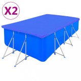 VidaXL Prelate piscină, 2 buc., 400x207cm, PE, dreptunghiular, 90 g/m&sup2;