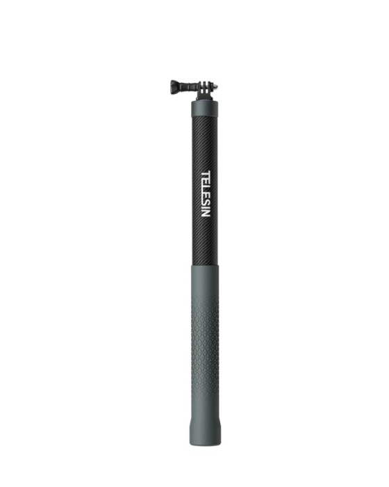 Selfie stick Telesin, compatibil cu GoPro Hero 13,12,11,10, Insta 360 X3, Osmo Action 4, Action 3 invizibil, material carbon, lungime 3 metri