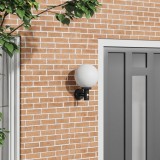 vidaXL Lampa de perete pentru exterior cu senzor Negru Oțel inoxidabil IP44