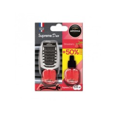 Odorizant auto Aparat Aroma cu rezerva Car Supreme Slim, Strawberry, 2x8ml
