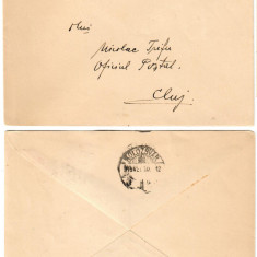 Emisiunea Cluj 1919 40 cu BANI sus timbru Zita utilizat pe intreg postal maghiar