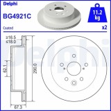 Set discuri frana spate DELPHI, Lexus IS III ( E3 ), 04.2013-, spate; puntea spate