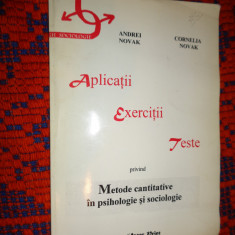 Aplicatii exercitii teste privind Metode cantitative in psihologie si sociologie