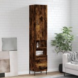 Cumpara ieftin Dulap &icirc;nalt, stejar fumuriu, 34,5x34x180 cm, lemn prelucrat