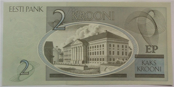 BANCNOTA 2 COROANE - ESTONIA, anul 2007 *cod 48 = UNC