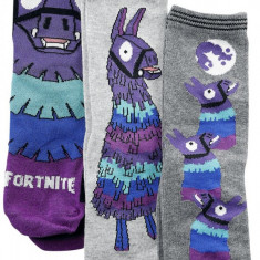 SET 3 perechi sosete FORTNITE Llama, pt copii, 10-15 ani, ORIGINAL + CADOU !!