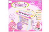 INSTRUMENT MUZICAL PIANINA ELECTRONICA MALPLAY CU SCAUN SI MICROFON 45 CM INALTIME ROZ, AS