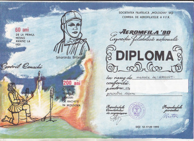 bnk fil Aeromfila 1990 Iasi - diploma foto