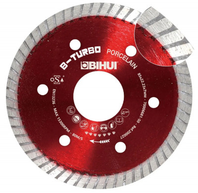 Disc Diamantat pt. Placi dure, Portelan dur, Placi ceramice 85x22.2 (mm) Super Premium - BIHUI-DCDT85 foto