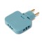 Adaptor Triplu Stecher Pentru Priza Techstar&reg; TS-A3 Cu Rotire 180&deg;, 250V, 10A, Compatibil EU/US, Albastru