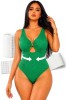 Costum de baie &icirc;ntreg | Corset modelator | Verde | Linovit - 3XL, Verde