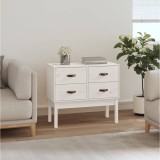 Dulap consolă, Alb, 90x40x78 cm, lemn masiv de pin