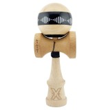 Jucarie de indemanare din lemn, Kendama X, Frequency Flippy, Super Sticky, 18 cm, Negru, Maro