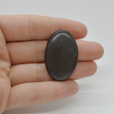 Cabochon obsidian silver 36x24x6mm c53