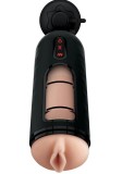 Masturbator Vibrating Mega Milker Talks&amp;Moans, 7 Moduri Vibratii, 9 Moduri Suctiune, USB, Natural