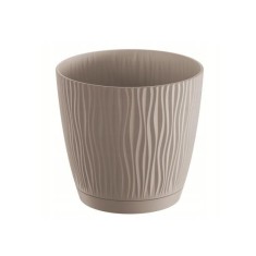 Ghiveci decorativ de flori, rotund, cafeniu, 3.3 L, 18.8x17.5 cm, Sandy P foto