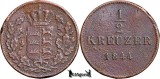 1844, &frac12; Kreuzer - Wilhelm I - Regatul W&uuml;rttemberg