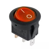 Intrerupator 3 pini ON-OFF Rosu 3A 230V Retinere, Montaj Ingropat Rotund