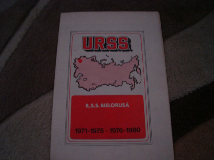 Harta URSS - R.S.S.Bielorusa, 1977, in lb. romana - cincinalele