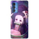 Husa compatibila cu Motorola G100 model Nezuko and tanjiro Demon Slayer, Silicon, TPU, Viceversa, Transparent, Carcasa