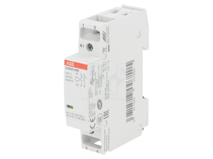 Contactor 2P 20A 230V NO