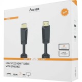 Cumpara ieftin Cablu HDMI Hama 205009, 4k, Ethernet, 10 metri aurit, negru