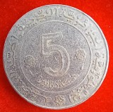 (M1475) MONEDA ALGERIA - 5 DINARS 1974, 20 DE ANI DE LA REVOLUTIE, Africa