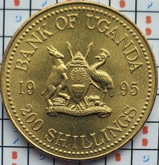 Uganda 200 shillings 1995 UNC - FAO - tiraj 20.000 - km 148 - A022