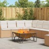 vidaXL Cuptor Foc Gradina Maro 80x80x40cm Otel Rezistent Intemperii, Semineu Exterior Rustic, Camera Ardere Larga, Decor Gradina