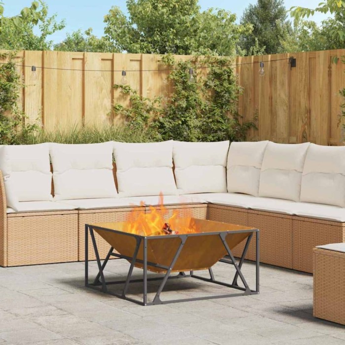 vidaXL Cuptor de foc Maro 80 x 80 x 40 cm Oțel rezistent la intemperii 858995