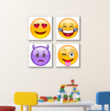 Cumpara ieftin Set de 4 tablouri : Emojis