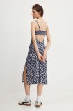 Hollister Co. rochie culoarea bleumarin, midi, mulată
