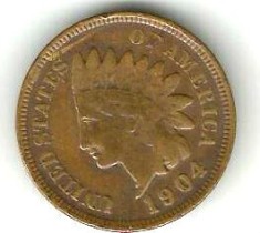 SUA STATELE UNITE ALE AMERICII 1 ONE CENT 1904 INDIAN HEAD STARE EXCELENTA