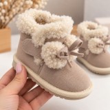 Cizme bej imblanite pentru fete Superbebe Shop din piele ecologica cu talpa de