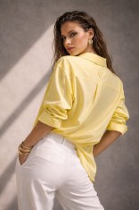 Camasa dama galben pal din bumbac