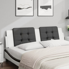 vidaXL Pernă pentru tăblie pat, negru și alb, 180cm, piele artificială