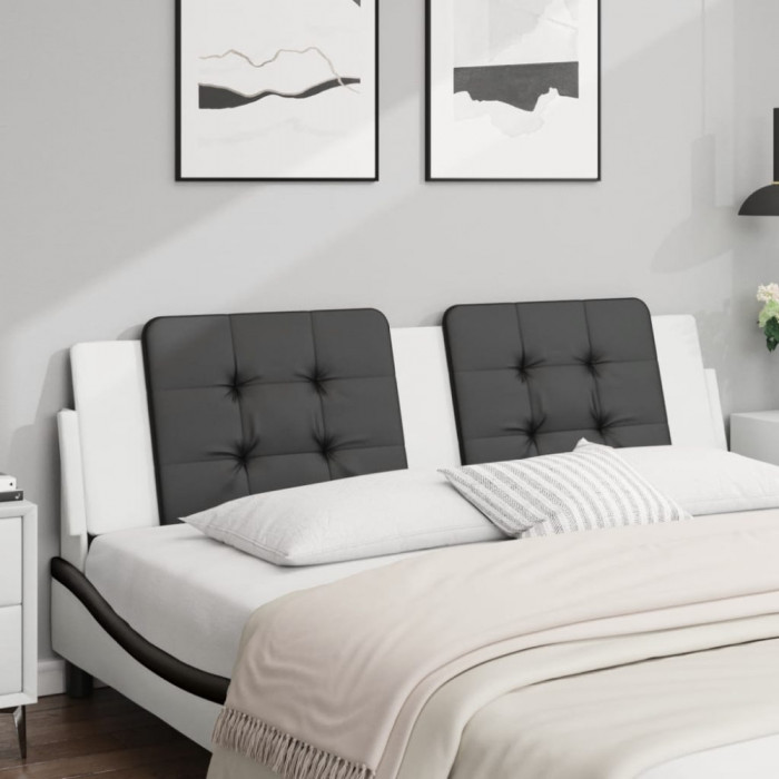 Perna pentru tablie pat, negru si alb, 180cm, piele artificiala GartenMobel Dekor
