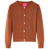 Cardigan tricotat pentru copii, coniac, 104, vidaXL